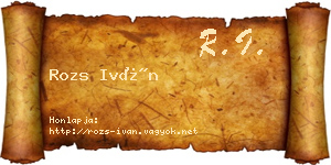 Rozs Iván névjegykártya