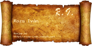 Rozs Iván névjegykártya